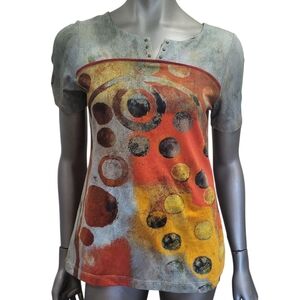 B12. Simply Art by Dolcezza Abstract Print Women's Top - Size Small